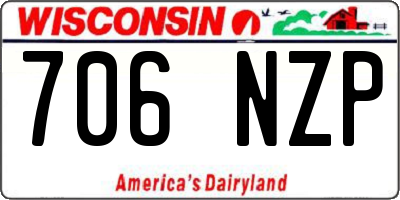 WI license plate 706NZP