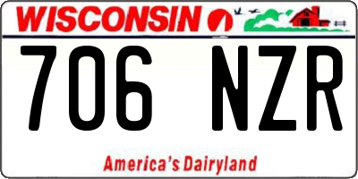 WI license plate 706NZR