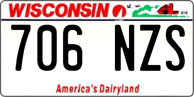 WI license plate 706NZS