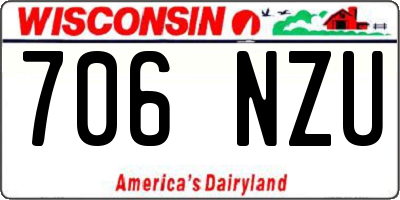 WI license plate 706NZU