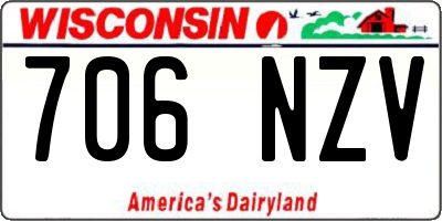 WI license plate 706NZV