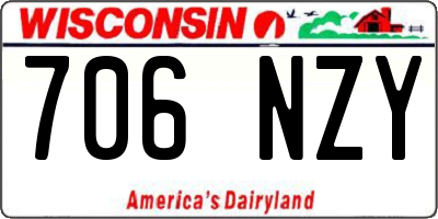 WI license plate 706NZY