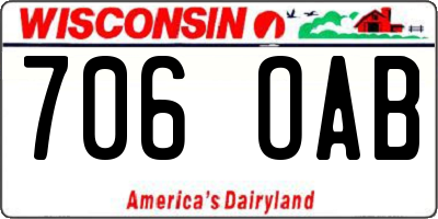 WI license plate 706OAB