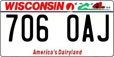 WI license plate 706OAJ