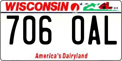 WI license plate 706OAL