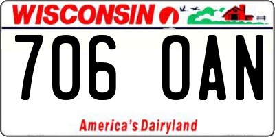 WI license plate 706OAN