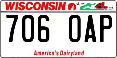 WI license plate 706OAP