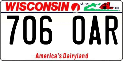 WI license plate 706OAR