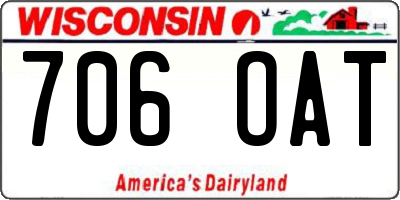 WI license plate 706OAT