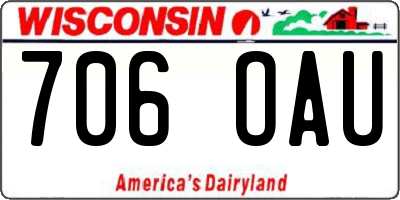 WI license plate 706OAU