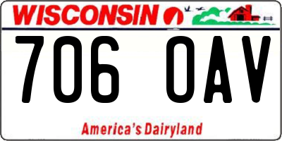 WI license plate 706OAV
