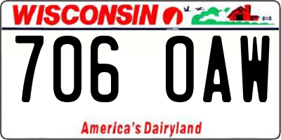 WI license plate 706OAW