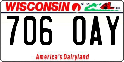 WI license plate 706OAY