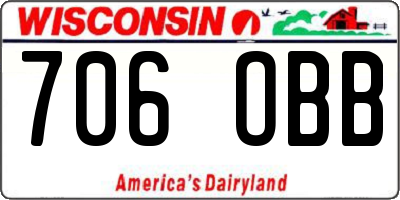 WI license plate 706OBB