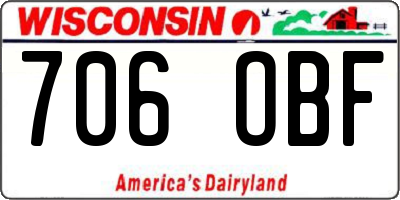 WI license plate 706OBF