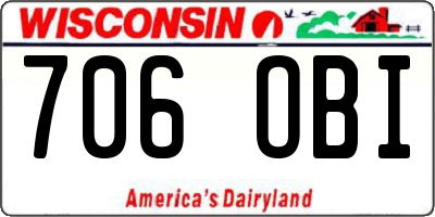 WI license plate 706OBI