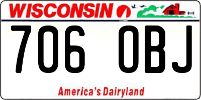 WI license plate 706OBJ