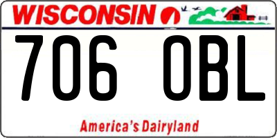WI license plate 706OBL
