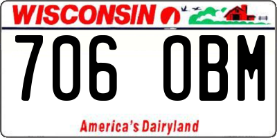 WI license plate 706OBM