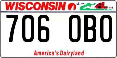 WI license plate 706OBO