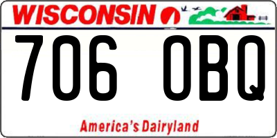 WI license plate 706OBQ
