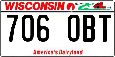 WI license plate 706OBT