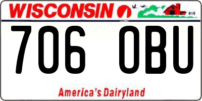 WI license plate 706OBU