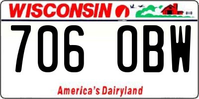 WI license plate 706OBW