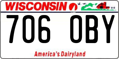 WI license plate 706OBY