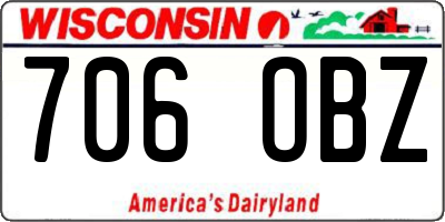 WI license plate 706OBZ