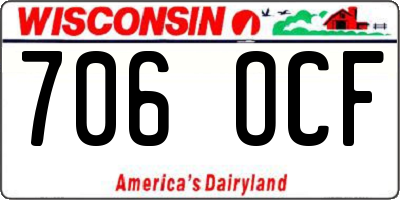 WI license plate 706OCF