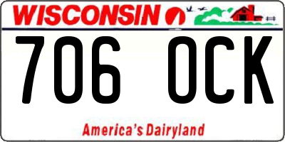 WI license plate 706OCK
