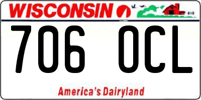 WI license plate 706OCL