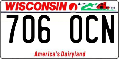 WI license plate 706OCN