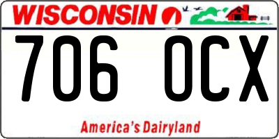 WI license plate 706OCX