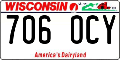 WI license plate 706OCY