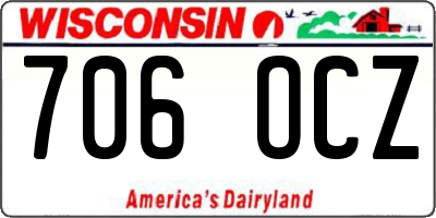 WI license plate 706OCZ