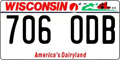 WI license plate 706ODB