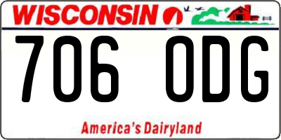 WI license plate 706ODG