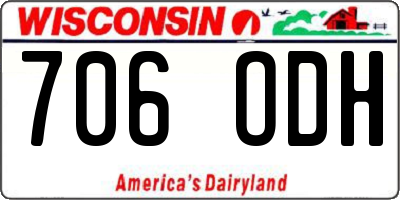 WI license plate 706ODH