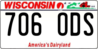 WI license plate 706ODS