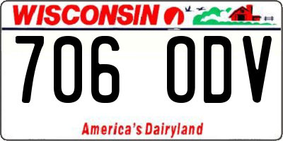 WI license plate 706ODV