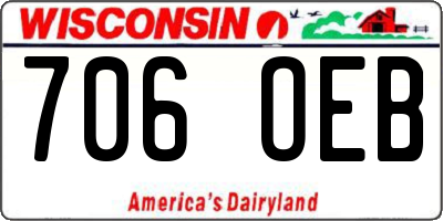 WI license plate 706OEB