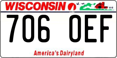 WI license plate 706OEF