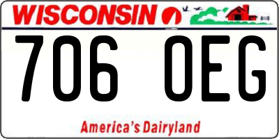WI license plate 706OEG