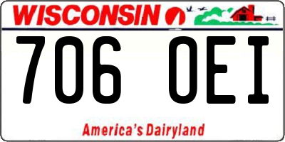 WI license plate 706OEI