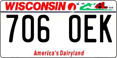 WI license plate 706OEK