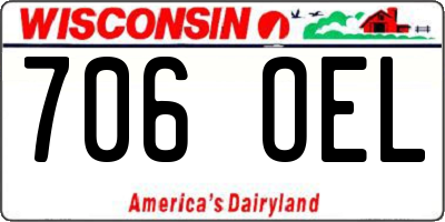WI license plate 706OEL