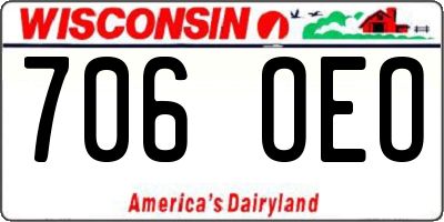 WI license plate 706OEO