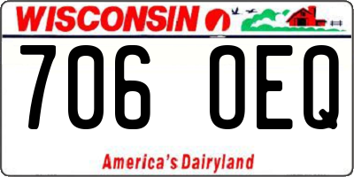 WI license plate 706OEQ